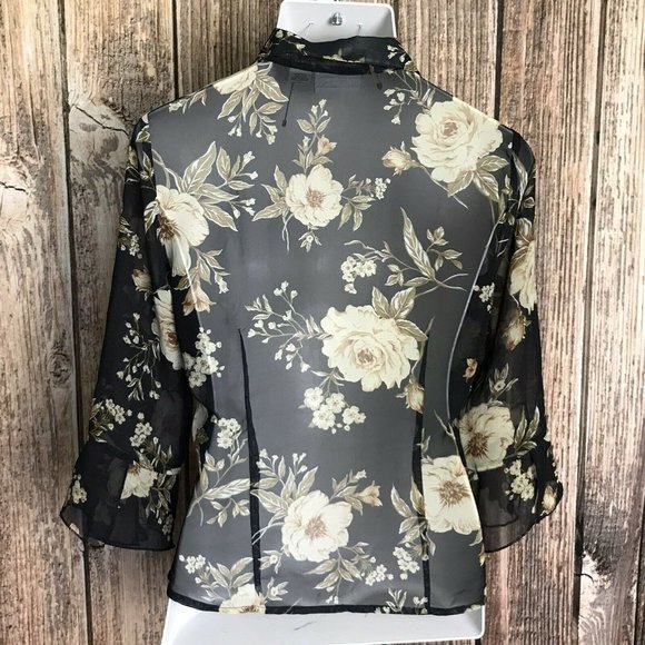 CB Collections Black Button Down Shirt ~ Sz M - Picture 3 of 6